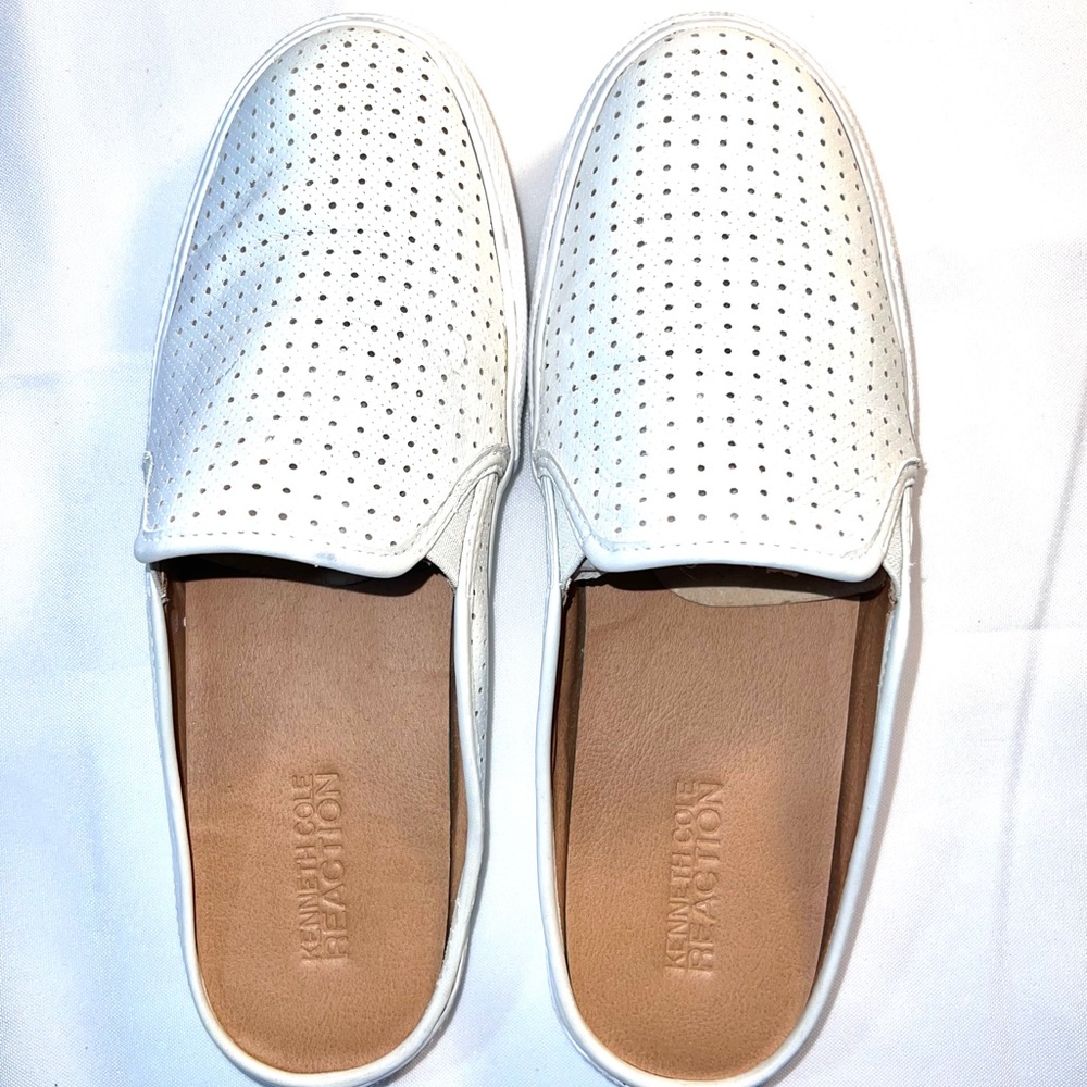 Kenneth Cole Reaction White Perforated Slip-on Shoes Salt Tae LE Womens Sz 8.5. - Picture 9 of 11